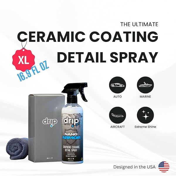 DRIP GRAPHENE CERAMIC DETAIL SPRAY KIT – AUTO, MARINE, AIRCRAFT, RV – PROTECT AND SHINE