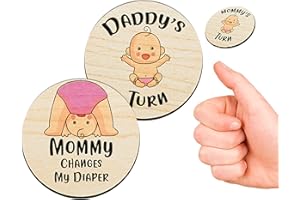 ENJOYMYDESIGN Baby Girl Decision Coin Funny Pregnancy Gift and New Parents Gifts for Couples and First Time Moms 2 Pcs Wooden Challenge Coin