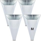 Mumufy 4 Pcs Medium Chicken Cone, Galvanized Steel Poultry Restraining Cone | up to 10 Pounds, Sliver Flat Back Funnel Cone Chicken Killing Cones for Butchering Birds Turkeys, Easy to Clean
