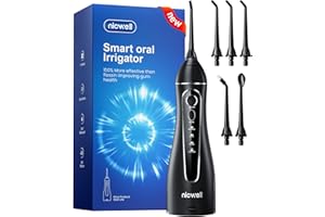 Nicwell Water Dental Flosser Teeth Pick - Cordless Portable 4 Modes Rechargeable Flossers Oral Irrigator IPX7 Waterproof Travel Gum Floss Cleaner Deep Cleaning Flossing Picks for Home Daily Shower