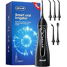 Nicwell Water Dental Flosser Teeth Pick - Cordless Portable 4 Modes Rechargeable Flossers Oral Irrigator IPX7 Waterproof Trav