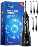 Nicwell Cordless Water Flosser - 4 Modes Rechargeable Oral Irrigator IPX7 Waterproof with 5 Tips for Deep Cleaning