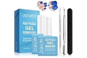 TUDIQE 2Pcs Gel Nail Polish Remover, Nail Polish Remover for Gel Nails, Ultra-Powerful Professional Nail Polish Remover, Soak-Off Gel Polish in 2-5 Minutes (1Pcs Cuticle Pusher, Nail Scraper & Scrub Stick)