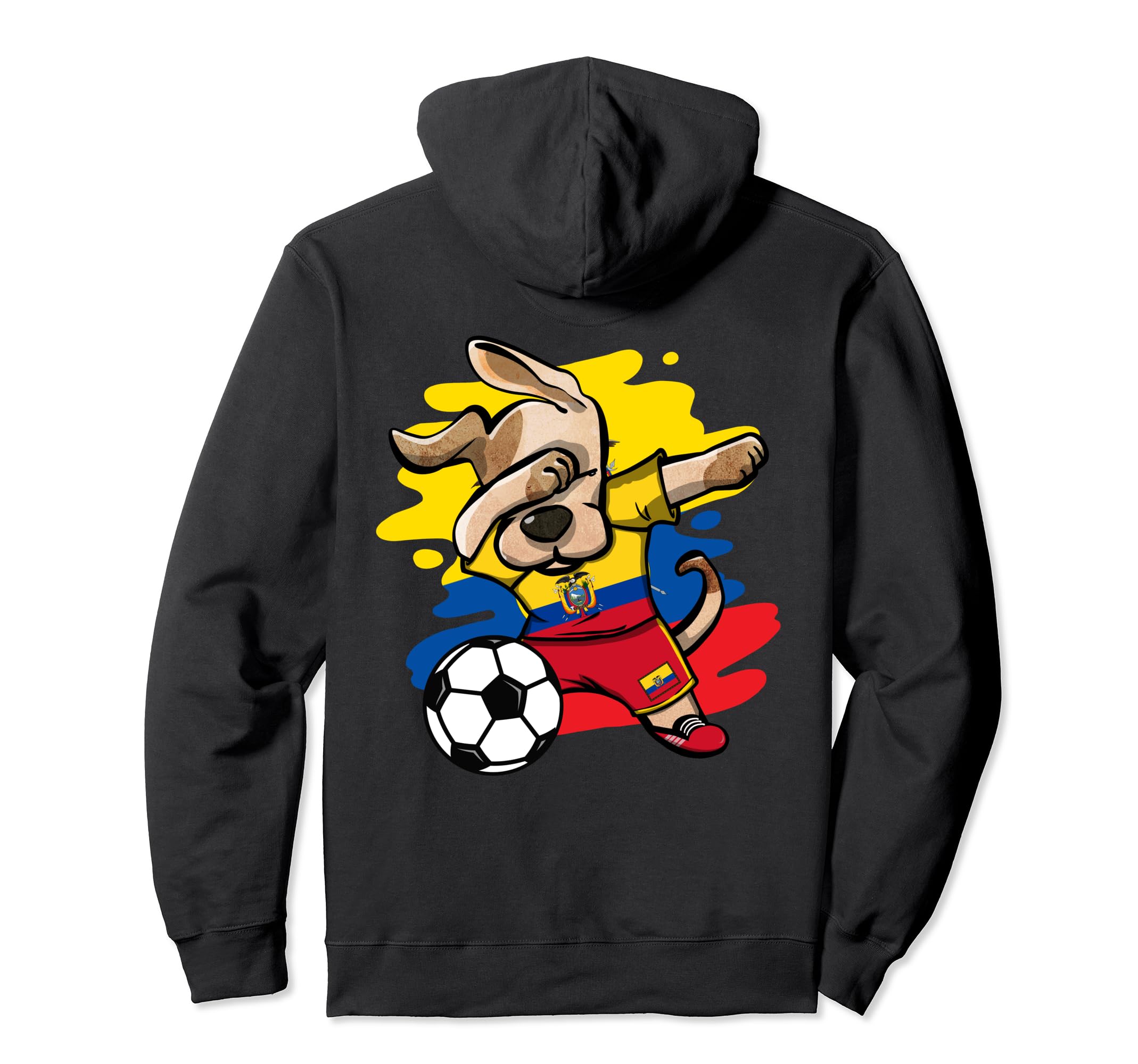 Dabbing Dog Ecuador Soccer Fans Ecuadorian Flag Football Art Pullover Hoodie