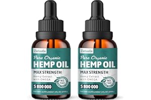 ziehooGe Hemp Oil Organic Extract - Maximum Strength 100% Natural Drops 2 Pack