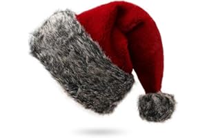 infleesh 18 Inch Christmas hats for adults christmas headwear Fluffy Santa Hat for Women Men Xmas Holiday New Year Party