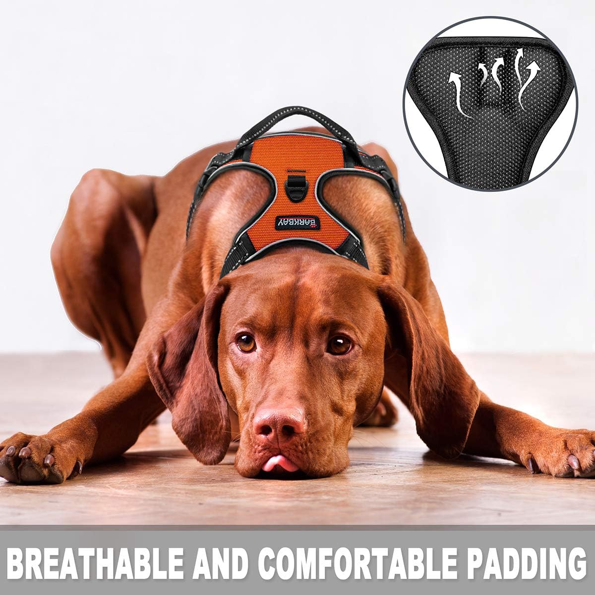 BARKBAY Dog Harness No-Pull Pet Harness Adjustable Outdoor Pet Vest Front Clip Heavy Duty 3M Reflective Oxford Material Vest for Dogs Easy Control for Small Medium Large(Orange,S) Dogs(Orange,S) - Image 3