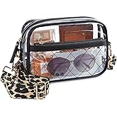 Missnine Clear Bag for Stadium Events Quilted Clear Purse for Women Stadium Approved PVC Crossbody Concert Bag