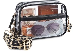 Missnine Clear Bag for Stadium Events Quilted Clear Purse for Women Stadium Approved PVC Crossbody Bag Concert Bag