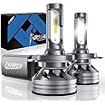 Fahren H4/9003/HB2 LED Bulb, 300% Super Bright LED Conversion Kit 6500K Cool White IP68 Waterproof, Pack of 2