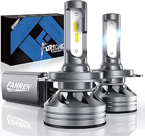 Fahren H4/9003/HB2 LED Bulb, 300% Super Bright LED Conversion Kit 6500K Cool White IP68 Waterproof, Pack of 2