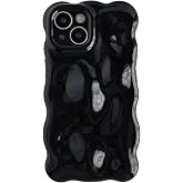 Caseative for iPhone 15 Case, Light Black | Water Ripple Wave Meteorite Bubble Pattern Chrome Plating Electroplated Candy Color Soft