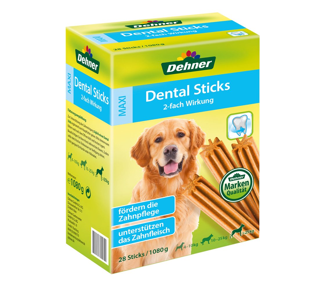 Dehner Dental Dog Snack Sticks Maxi for Dogs Over 25kg – Pack of 28, 1080 g