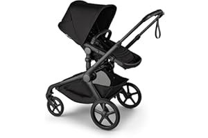 Bugaboo Kangaroo All-Terrain Single-to-Double Tandem Stroller for Infant and Toddler, for Up to Three Kids, XL Wheels, One-Hand Operation, Large Bassinet, XL Underseat Storage, Black/Midnight Black