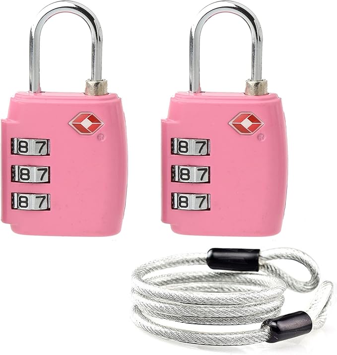 2 Pack TSA Approved Locks 3 Digit Combination TSA Padlocks for Travel