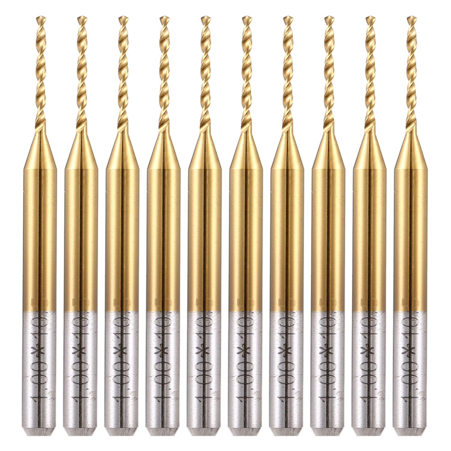 EU_HOZLY Titanium Nitride Coated Carbide PCB CNC Drill Bits Router 1.0mm Pack of 10
