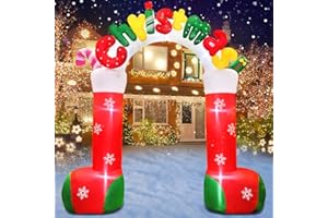 KOOY Giant 10 FT Christmas Inflatables Outdoor Decorations, Merry Christmas Arch/Archway Blow Up Yard Decorations, Xmas Winder New Year Decoration for Holiday Yard Lawn Garden Decor Christmas Decor
