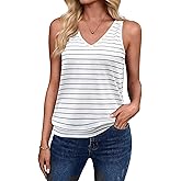 Sialois Womens Tank Casual V Neck Summer Spring Beach Vacation Clothes Loose Fit Cute Outfit 2026 Fashion Sleeveless Tops