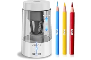 ZMOL Electric Pencil Sharpener for Colored Pencils, Rechargeable Hands-Free Pencil Sharpeners,Fully Automatic Robot Pencil Sharpener, Auto in & Out, Pencil Sharpeners for Kids Home