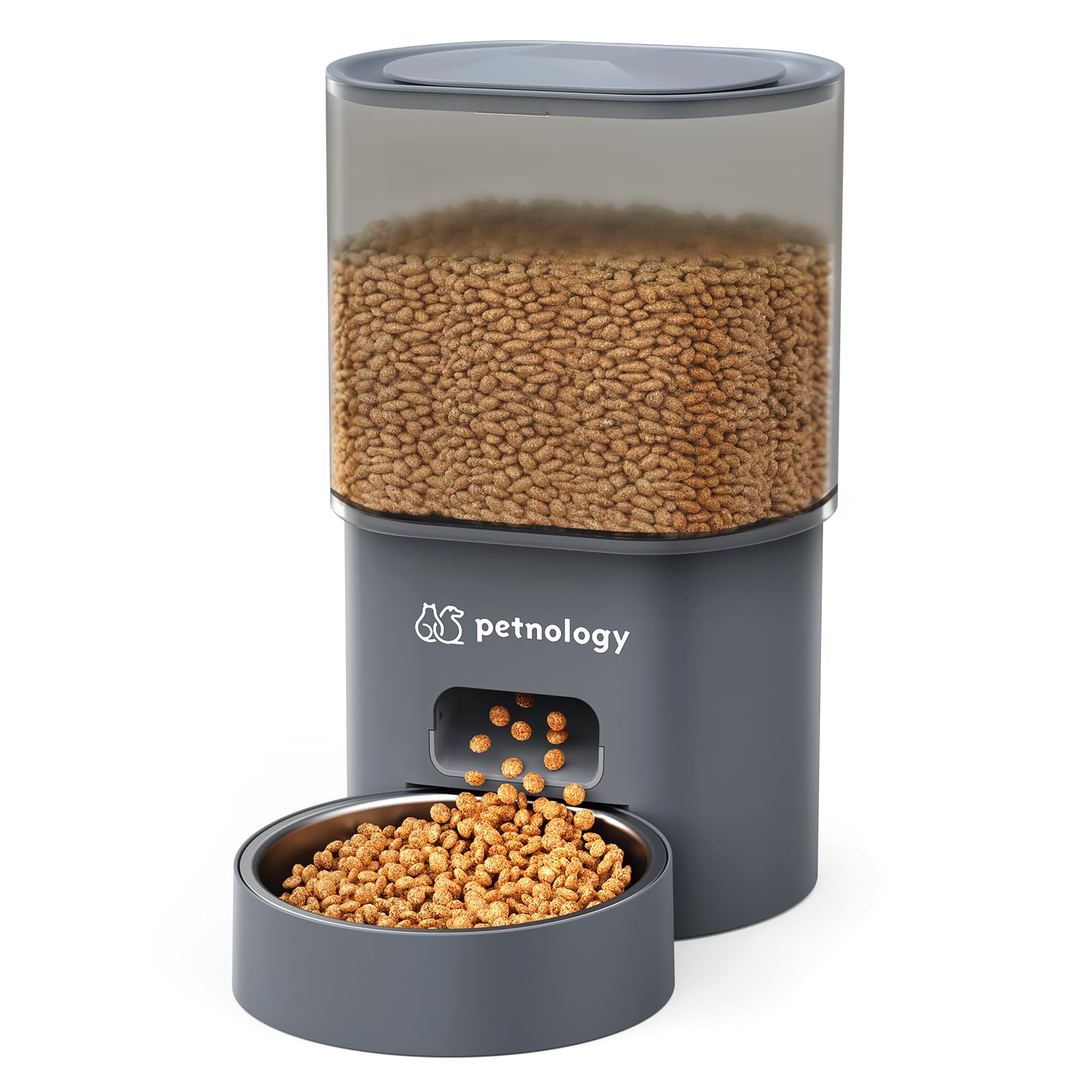 Photo 1 of Petnology Automatic Cat Feeder, 3L Timed Cat Feeder for Dry Food with Programmable Portion Control, Dual Power Supply, Auto Pet Feeder for Cats with 1-4 Meals Per Day, Cat Food Dispenser