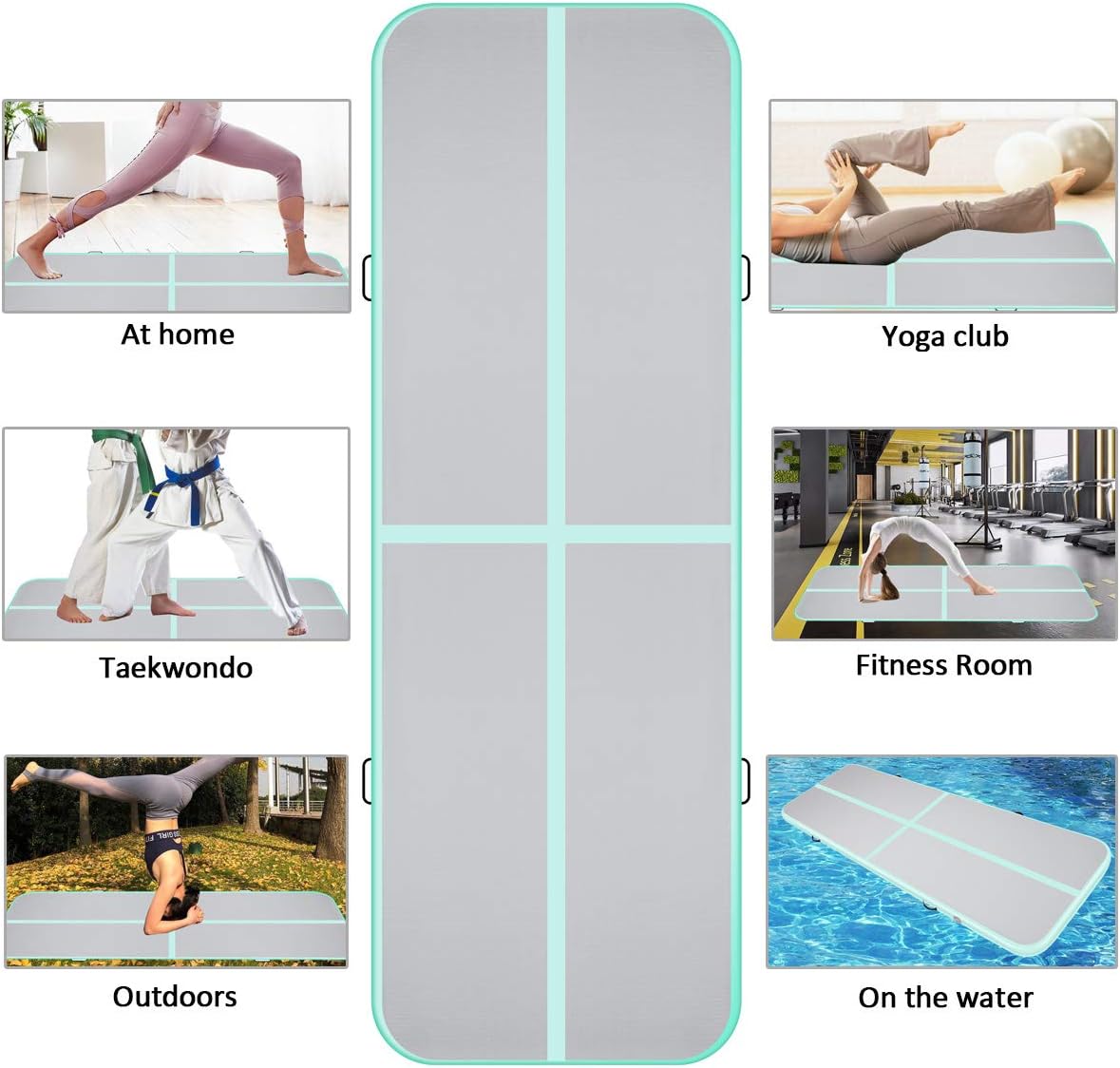 MILAZUL Air Track 10ft Inflatable Gymnastics Mat Airtrack Tumbling Mats Thickness 4 inches for Home Use/Gym/Yoga/Training/Cheerleading/Outdoor/Beach/Park/Water/Kid with Electric Air Pump Carry Bag : Sports & Outdoors