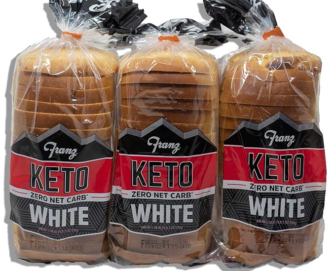 Keto Bread, 0 (cero) carbohidratos netos por porción, 3 panes para su