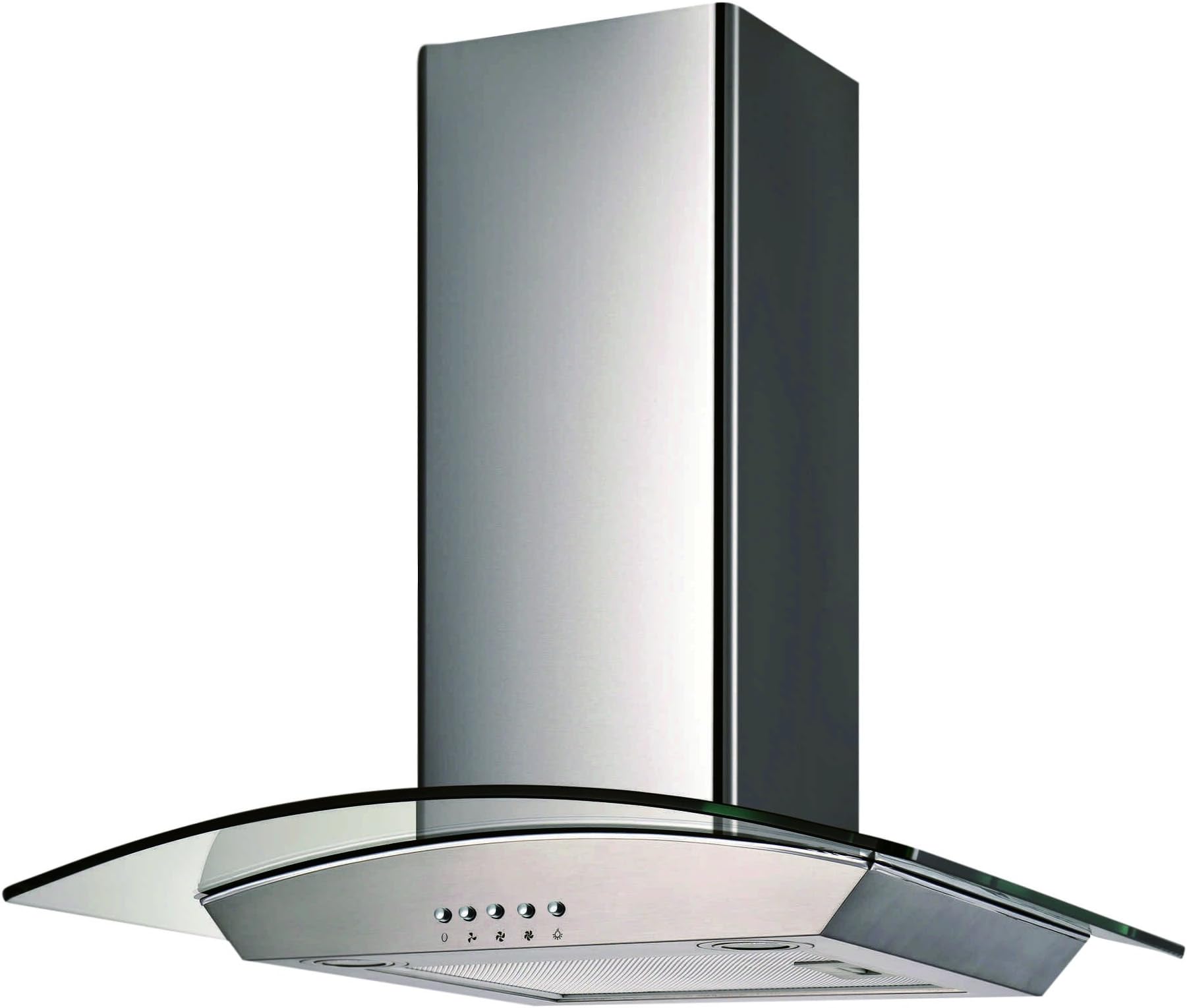 Ancona Glass Canopy 400 CFM Wall Mount Range Hood, 30-Inch, Stainless Steel (AN-1143)