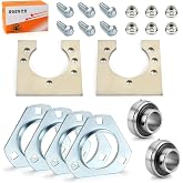 1" Live Axle Bearing Kit for Go-Karts Mini Bikes/Trikes/Off Road ATV with 3 Hole Flangettes Mount Hangers