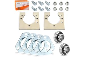ZOZOYE 1" Live Axle Bearing Kit for Go-Karts Mini Bikes/Trikes/Off Road ATV with 3 Hole Flangettes Mount Hangers