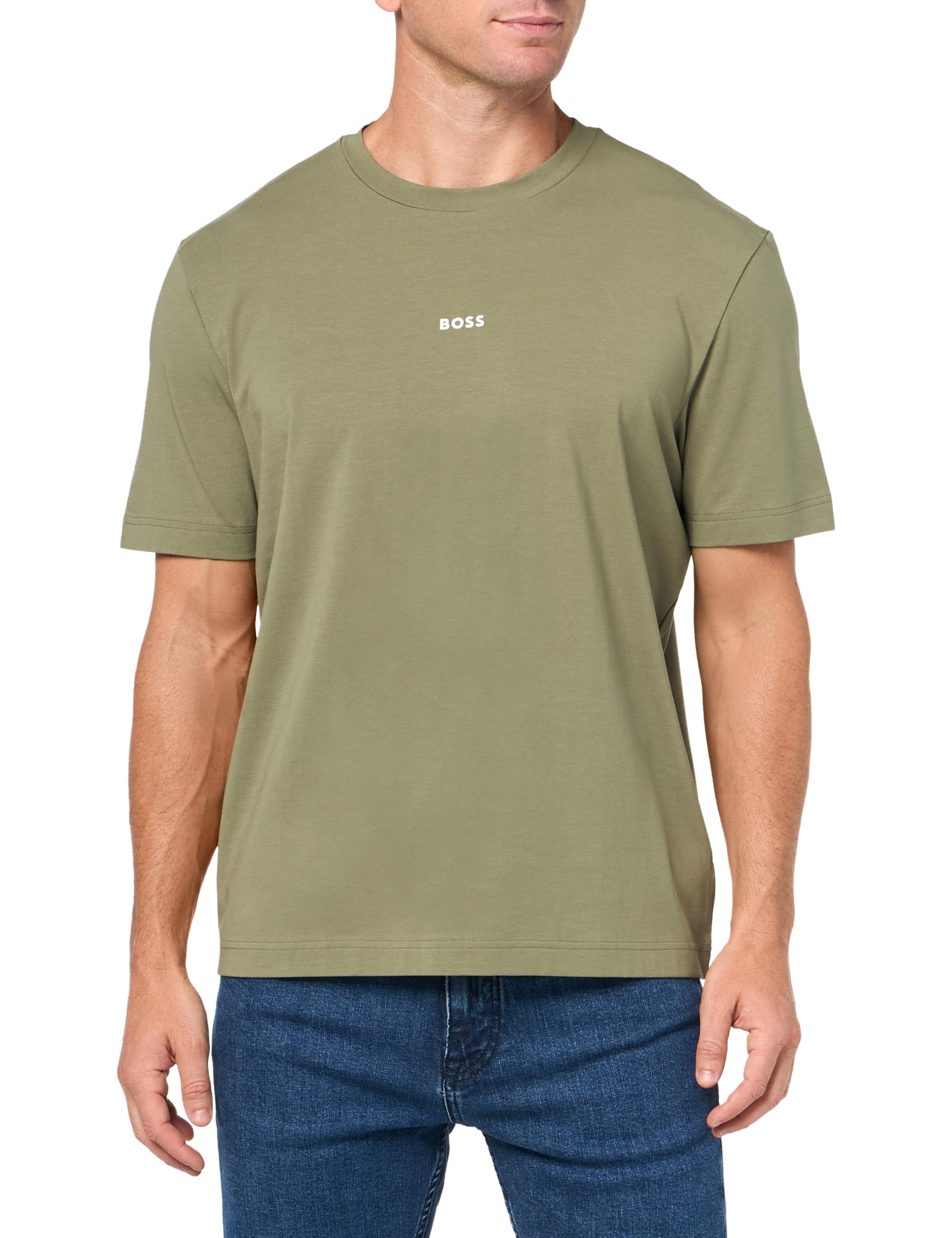 BOSS Small Chest Logo Regular Fit Cotton T-Shirt,Lettuce Green,M
