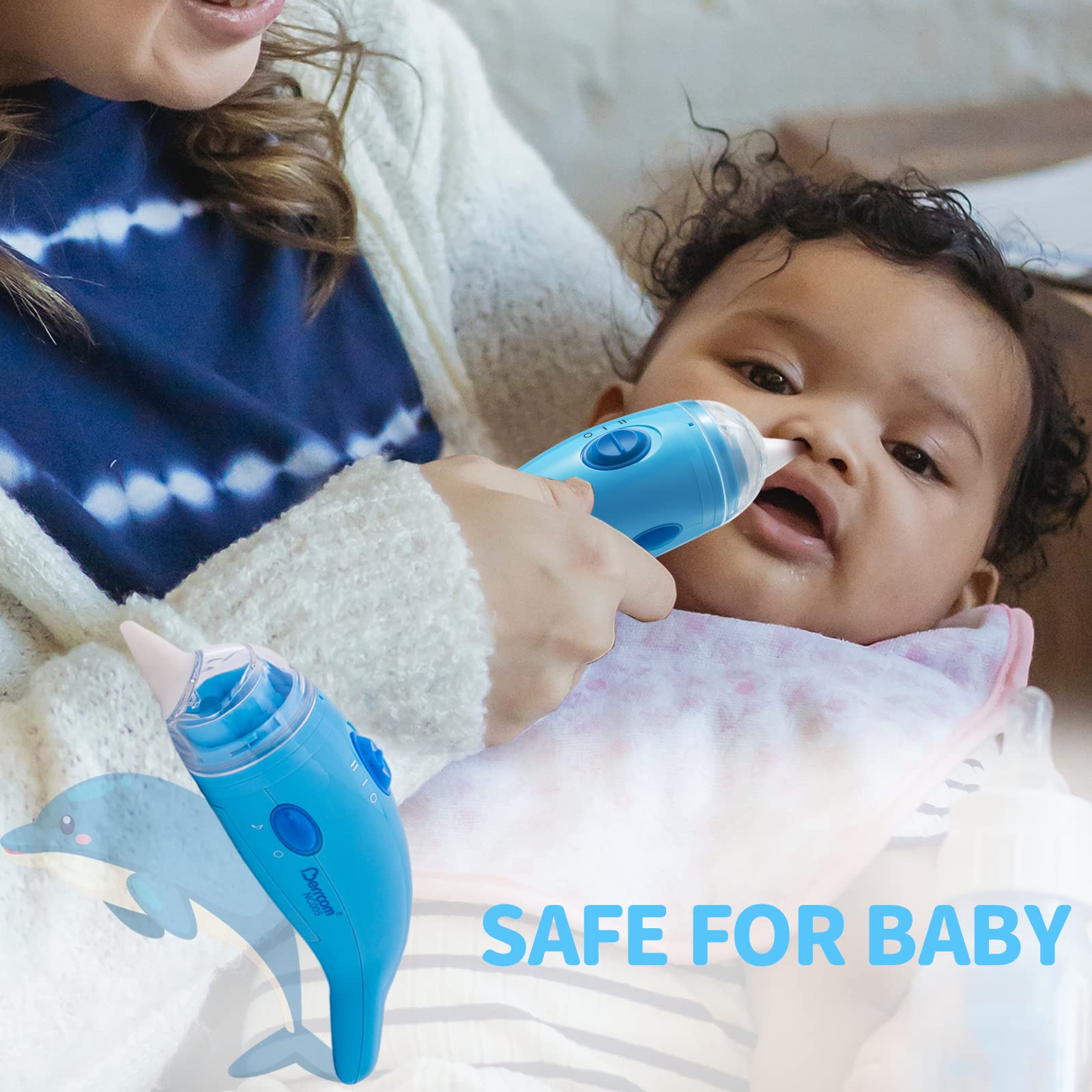 Berrcom Nasal Aspirator for Baby, Electric Nose Sucker Baby Nose Cleaner Automatic Booger Sucker for Kids with Music, Adjustable Suction Level