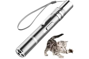 Zugesify Laser Pointer Cat Toy, Interactive Toy with Red Dot LED Light Pointer, Long Range 3 Modes Projection Playpen for Kitten Interaction,USB Recharge Pointer (1 pcs)