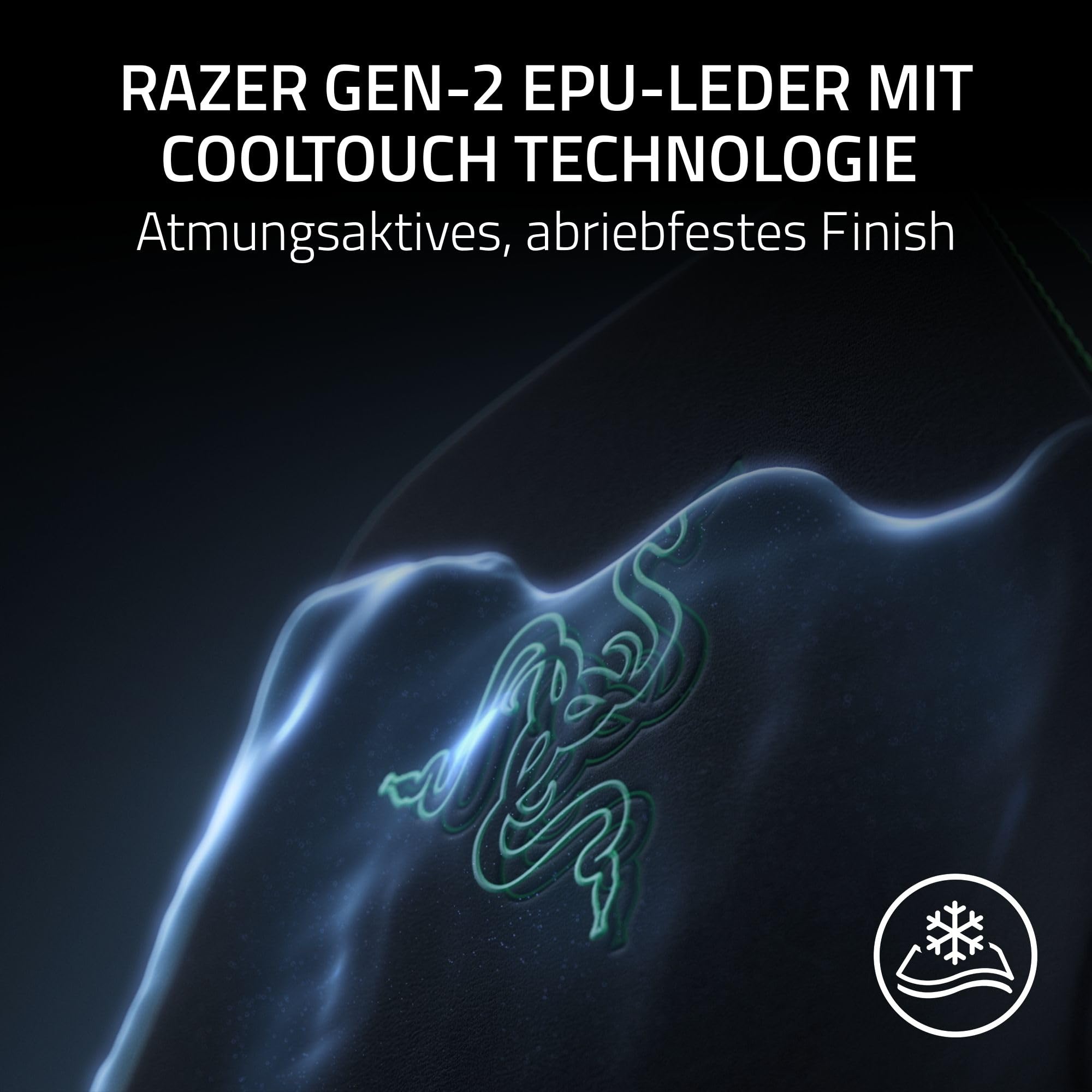 Razer Iskur V2 NewGen - Ergonomischer Gaming-Stuhl mit atmungsaktivem Gen-2 EPU-Leder mit Cooltouch Technologie - Hyperflex Lordosenstütze - breite Schulterbögen und Sitzfläche | Schwarz 3