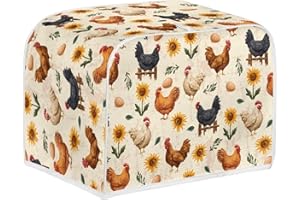 ASQVTIFE 2 Slice Toaster Covers for Kitchen Chicken Small Appliance Dust Covers Sunflower Bread Machine Oven Dust Cover Keep Your Kitchen Clean Gift for Mom Wife Friends