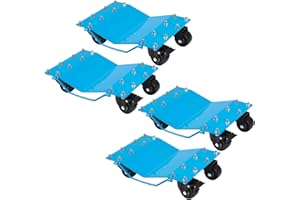 Car Wheel Dolly Set 4 Pieces, Heavy Duty 8000 LBS Total Capacity, Rotational Steel Wheels, Vehicle Mover for Cars Trucks Boat