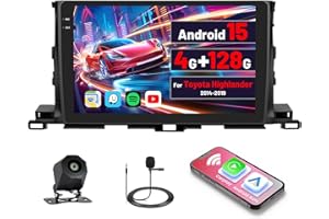 Inefala [4G+128GB] Android 15 Car Stereo for Toyota Highlander 2014-2019 with Wireless Carplay/Android Auto, 10 Inch HD Touch