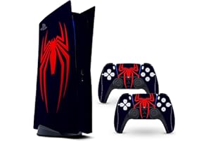 BACXIGO Ps5 Skin Navy/red Spider Protective wrap Cover Vinyl Sticker Decals for Sony Playstation 5 Disk Version Console and Two Dual Sense 5 Sticker Skins, Miles (Navy/red)