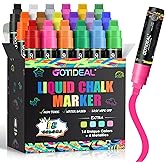 GOTIDEAL Window Markers for Glass Washable,Jumbo Chalk Markers for Blackboard,Car Marker for Auto,Chalkboard,Mirror,Calendar,School Painting,18 Colors Car Paint Marker with Metallic Colors(10mm)