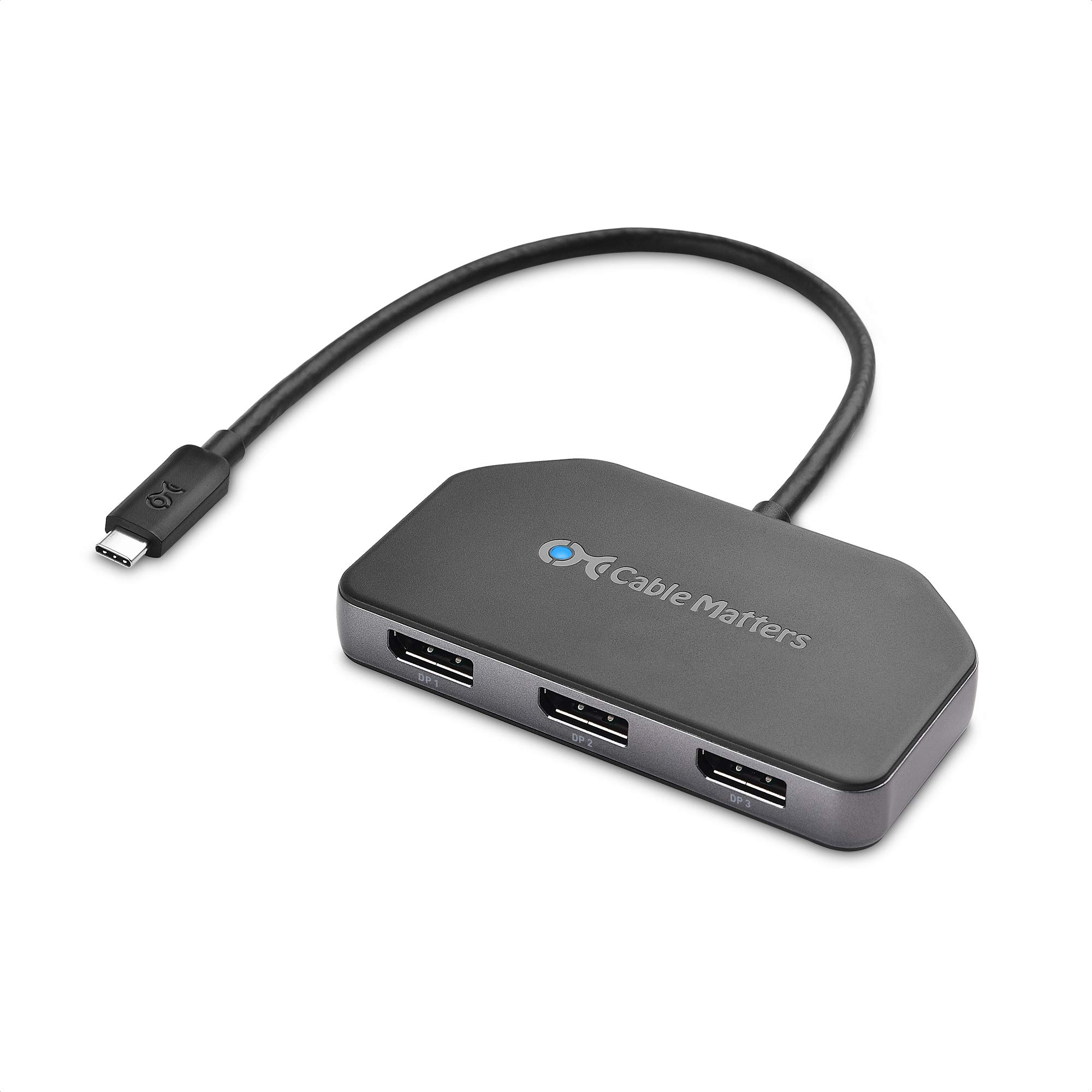 Cable Matters Triple Monitor USB C Hub with 3x DisplayPort and 100W Charging for Windows - DisplayPort 1.4 and DSC 1.2 Enabled for 8K and 4K 120Hz HDR - Compatible with Windows Only