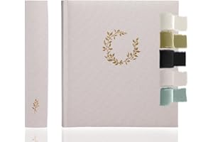 La Lente Premium Scrapbook Album – Photo Album with Writing Space – 100 Pages for Multiple Sizes 4x6, 5x7, 6x8, 8x10 – Holds 500 Photos – Wedding, Baby, Travel & Family Memories