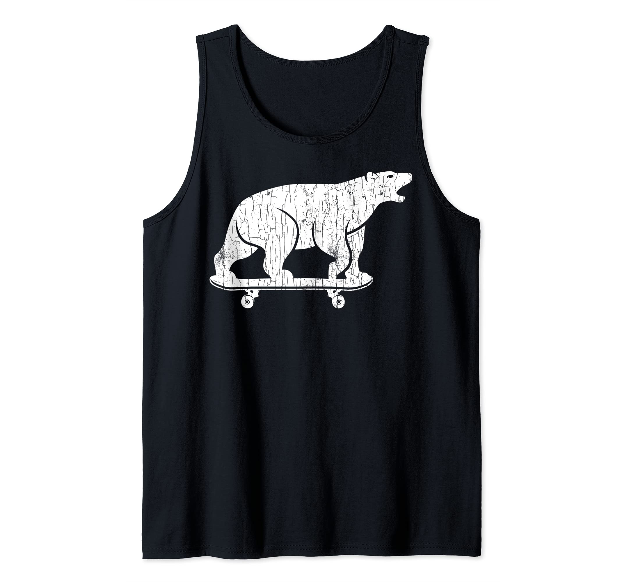 Polar Bear Funny Skateboard Graphic Tank Top