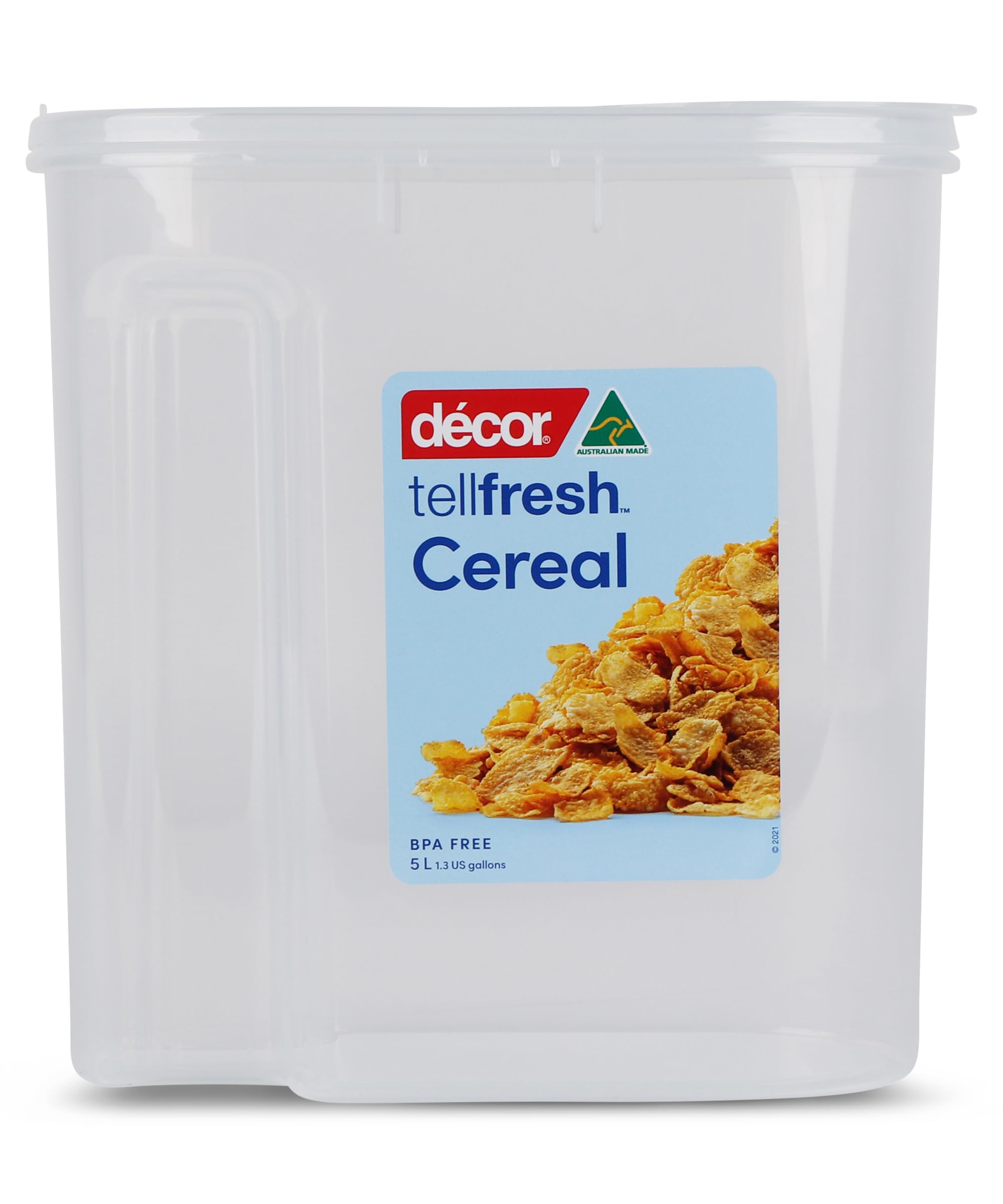 Décor Tellfresh Cereal Storage Dispenser | Large Airtight Container | Dishwasher Safe | 5L