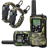 Walkie Talkies for Kids 22 Channel 2 Way Radio 3 Miles Long Range Handheld Walkie Talkies Durable Toy Best Birthday Gifts for 6 Year Old Boys and Girls fit Adventure Game Camping (Green Camo 1)
