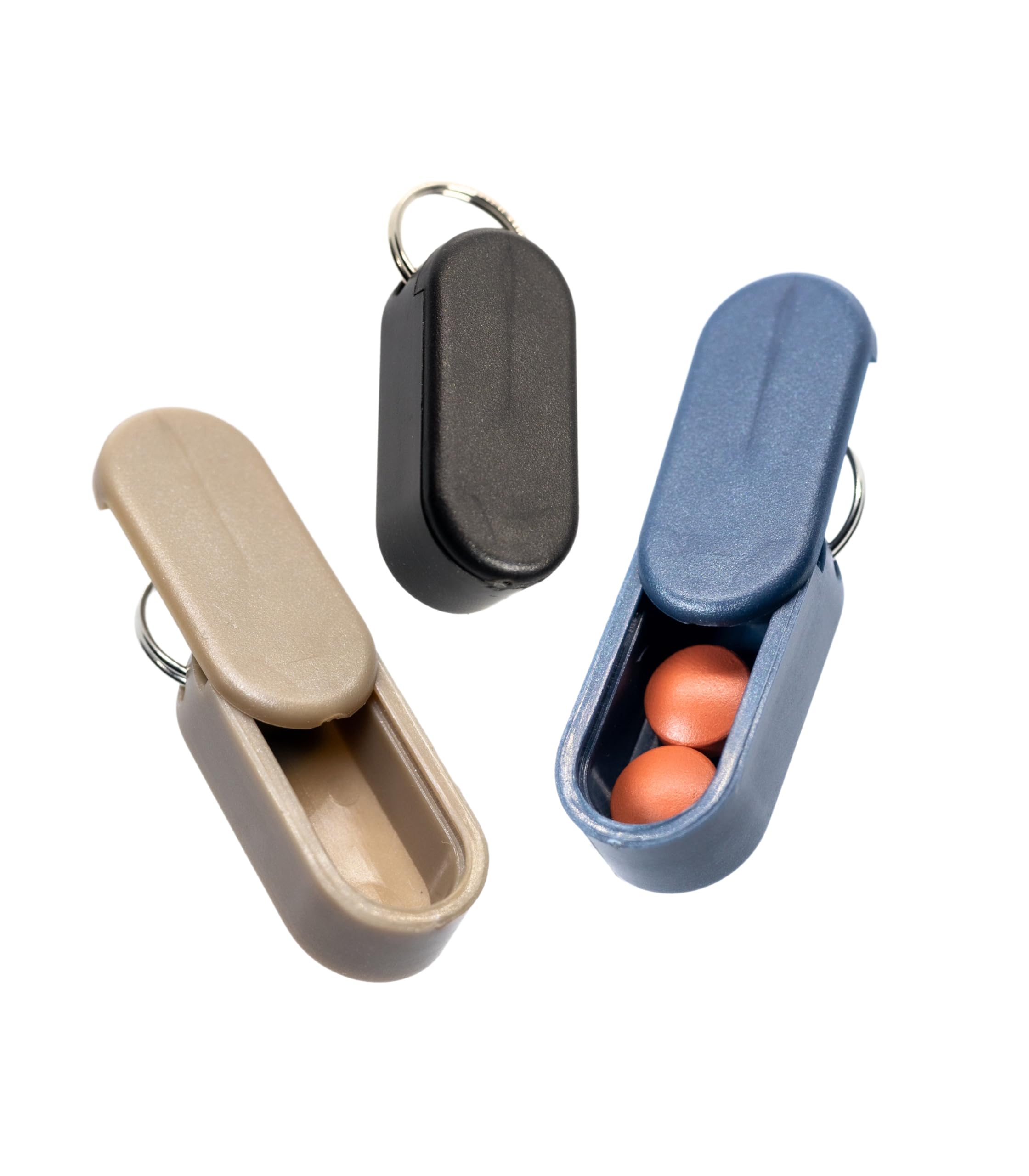 Photo 1 of Pill Pod Magnetic Keychain Pill Holder 3-Pack - Compact, Durable, Lightweight with Sleek Minimalist Design - Secure, Discrete, Portable Pill Holder Keychain (Luxe 3-Pack)