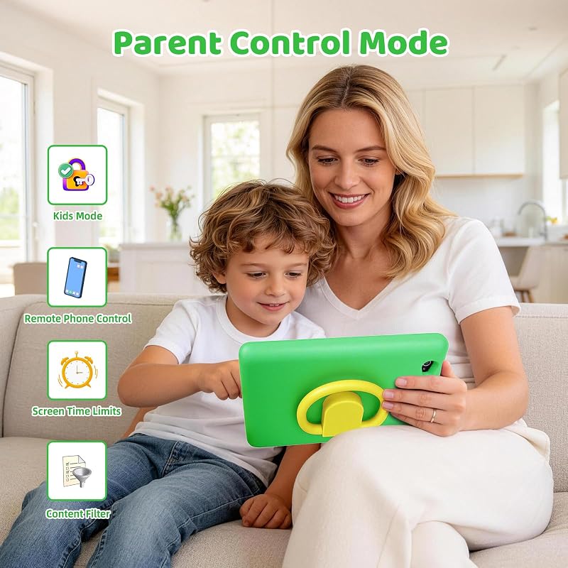 Tablet para Niños 10 Pulgadas, Tablet Infantil Android 16 Cinco Núcleos, 24GB RAM 128GB ROM, Pantalla IPS HD 1280×800, Batería 6000mAh, Control Parental, WiFi 6 Bluetooth (Verde) — foto 3 de 7
