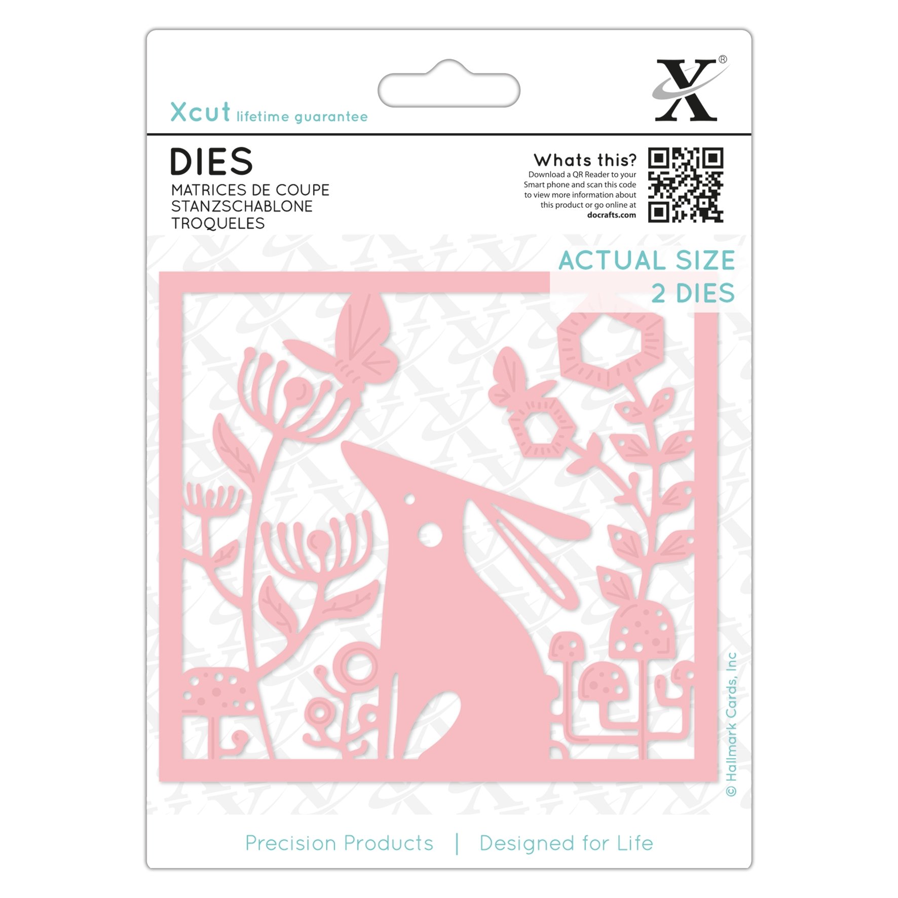 Xcut Dies Folk Rabbit, 2 Pieces, Carbon Steel, Art & Craft, Cutting Tool Supplies, For Beautiful Decoration, Card Making, Gift Tag, Wrapping, Scrapbooking, Invitation Making, Crafters Companion