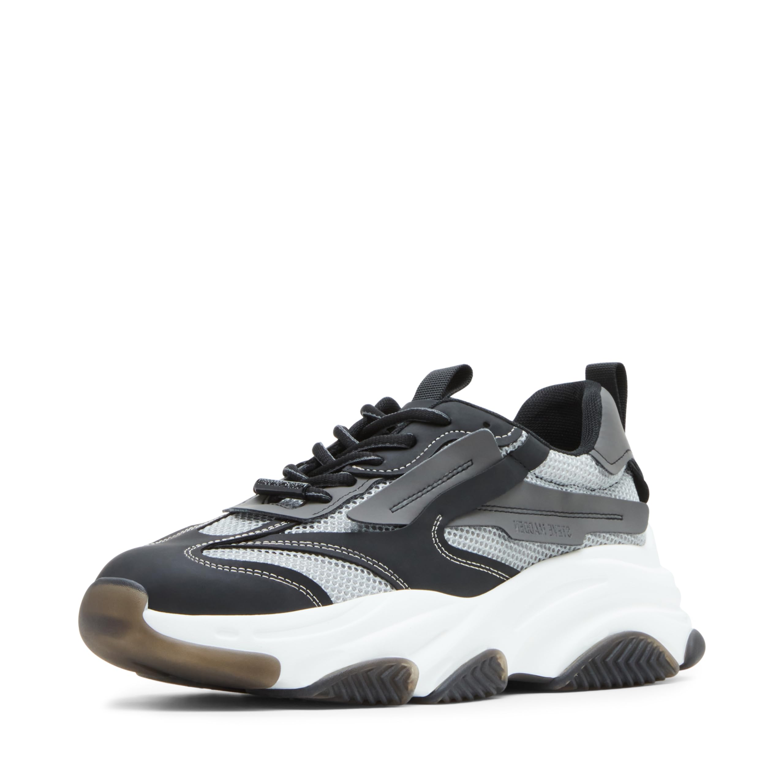 Steve Madden Men's Possess Fashion Lace-Up Sneaker, Dark Grey, 7.5 M Image