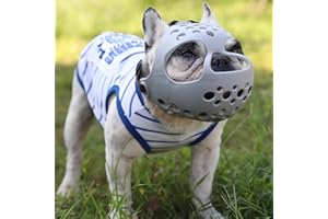 JYHY Short Snout Dog Muzzles,Soft Silicone Adjustable Breathable Bulldog Muzzle for Biting Chewing Barking Training,Ideal for Flat-Faced Dogs (Small/10-13"(Pack of 1), Grey)