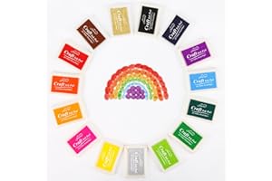 YPSELECTED Ink Pads, Stamp Pads for Rubber Stamps, 15 Solid Colors Available for Craft Scrapbooking Fingerpaint on Paper Wood Fabric