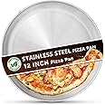 Kevenal Stainless Steel Pizza Pans 12 inch, Pizza-Pan for Oven, Steel Pizza Tray, Round Pizza Plate Set of 1